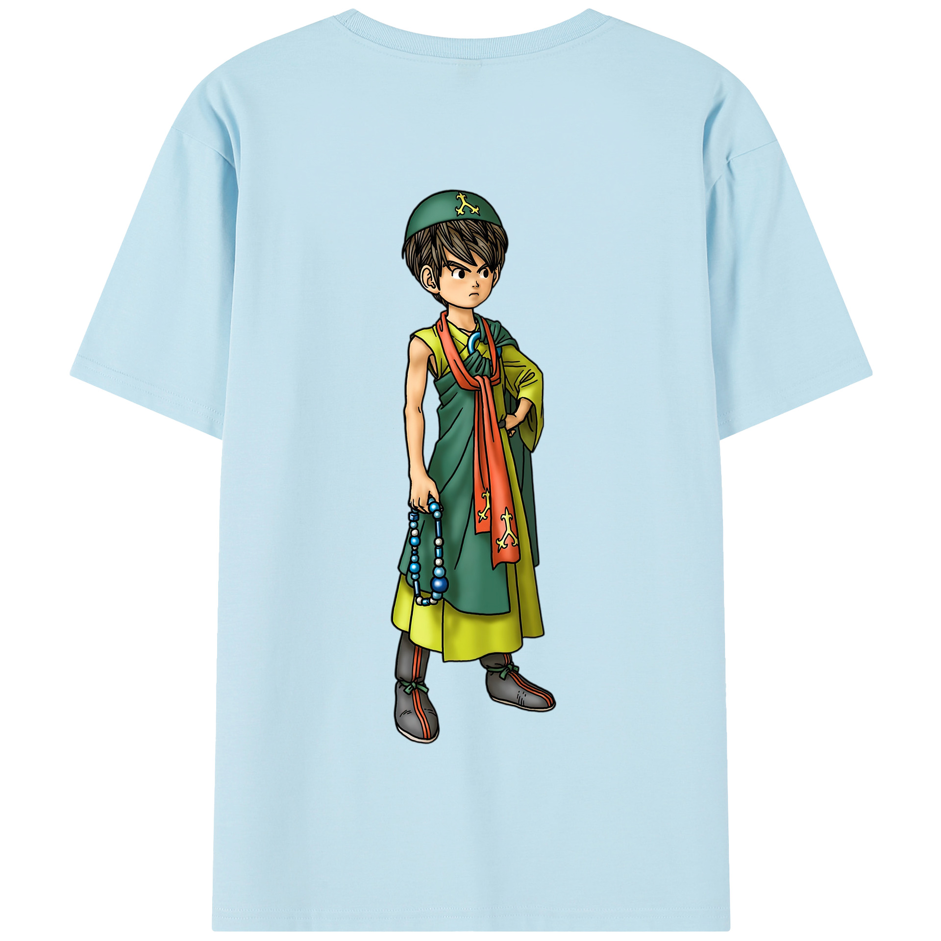 （画像用） ドラゴンクエスト Doragon Kuesuto Dragon Quest 綿100％半袖Tシャツ（背面プリント）